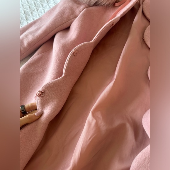 Pink fur trim long coat 💕💕 - Picture 9 of 15
